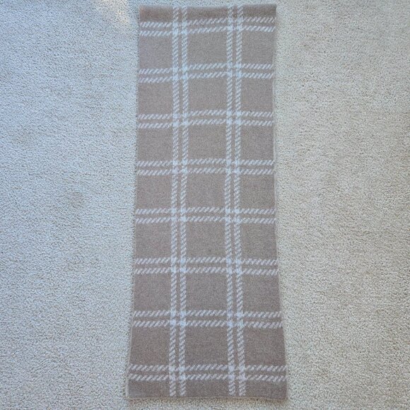 NWOT Everlane Patterned Alpaca Scarf in Wheat Taupe Tan - Picture 14 of 14